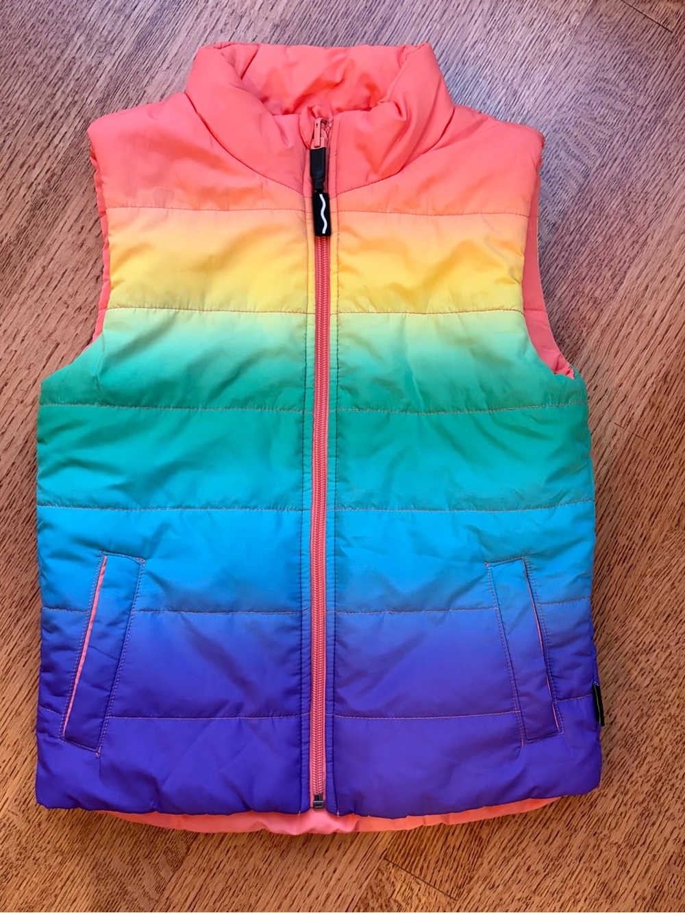Kohl's Unisex Kids XS (6/6X) Multicolor Colorblock Puffer Vest Zip Pockets
